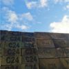 Looking up view of C24 treated timber stack