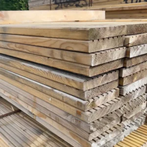 Weathered Decking Seconds Quality Treated Boards | 32mm x 150mm